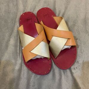 Beek By Two Birds Leather Slid On Sandals Women Size 8
